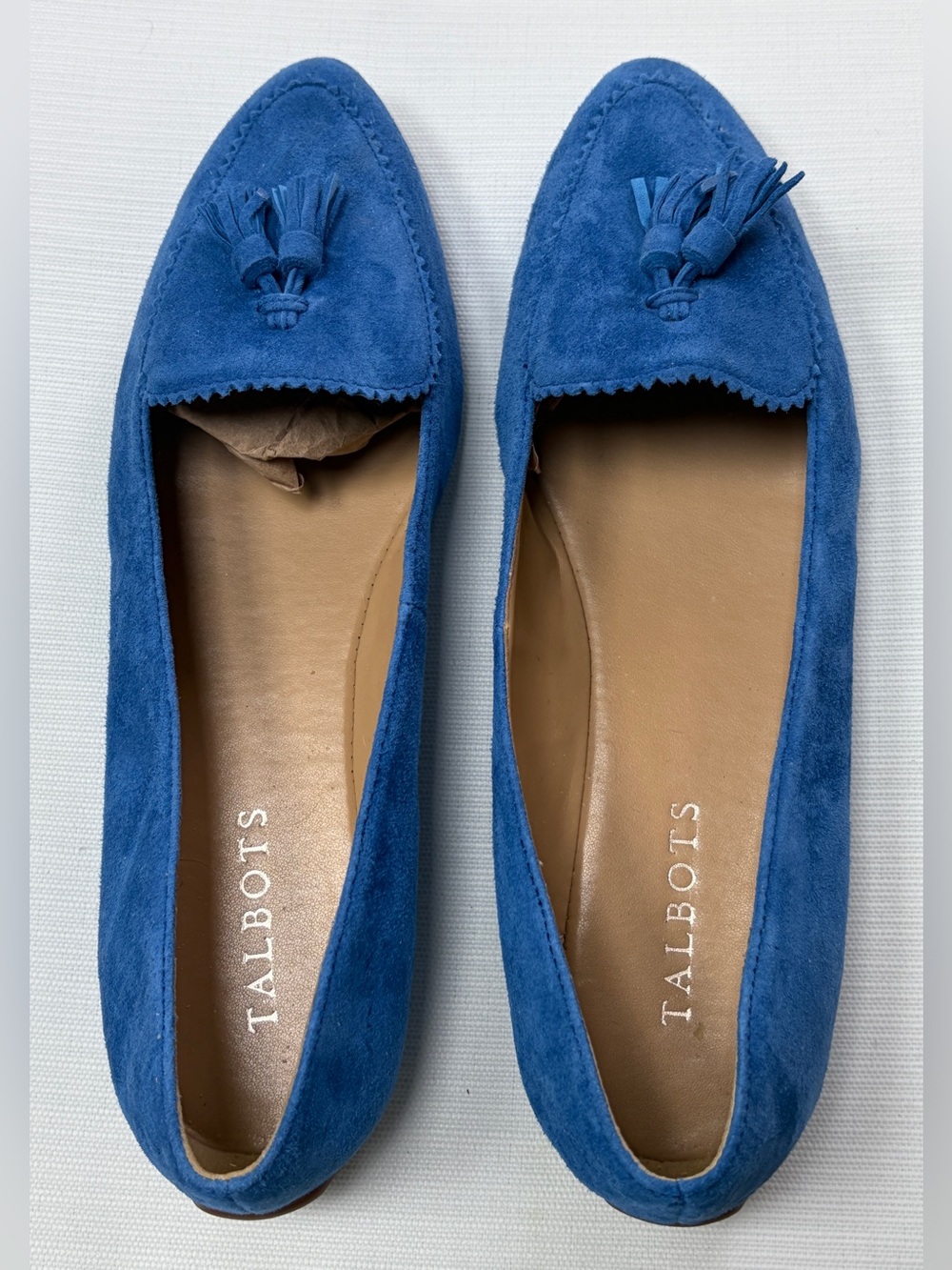 Talbots Blue Suede Tassel Loafers